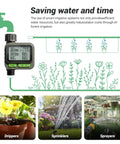 Remote Control Sprinkler Timer With 230 Foot Range No Fuss Programmable Garden Hose Timer For Outdoor Faucet Four Plans With Rain Delay Automatic Watering Digital Irrigation Controller For Yard And Lawn shown with diagrams of watering methods.