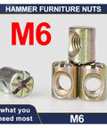 Beefy Barrel Nuts Set For Furniture Construction Easy To Install Slotted M6 Cross Dowels 10mm 12mm Zinc Plated Pack Of 10
