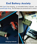 G5 Rechargeable EDC Flashlight With Dual Light Sources And RGB Illumination showing charging indicator and use while charging