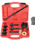 Heavy Duty Wheel Bearing Puller And Press Kit For Harley Davidson Motorcycles with tools in red case and gloves