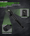 Close-up of drill socket adapter with detent ball and chamfered edges from Heavy Duty Workhorse Half Inch Drive Shallow 12-Point Metric Impact Socket Set, 15-Piece, Cr-V Chrome Vanadium, 11mm To 32mm, Drill Socket Adapter Included, Drop-Forged Construction For Tough Jobs.