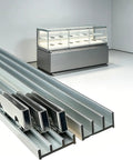 Triple Track Sliding Door Hardware Kit With Aluminum U Channel Rails No Drill Adhesive Easy Install for display cases