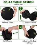 Step-by-step folding of Four Layer 18 Inch Hanging Mesh Herb Drying Rack With Zipper For Airflow Drying Of Herbs Plants Seeds And Buds