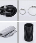 Pro Grade Beast 1600W Two In One Blower Vacuum Combo accessories including a flexible hose, clamps, and a vacuum bag.