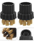 Heavy Duty Replacement Steam Cleaner Brush Heads 6 Pack Tough Nylon Bristle Mop Attachments For Knockout Floor Cleanup close-up image of nylon bristle heads
