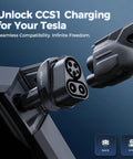 Hella Fast CCS1 To NACS Adapter Bringing 250KW DC Supercharging Power Down Level 3 Only Plug And Play Sweet Deal For Compatible Tesla Models charging connection image.