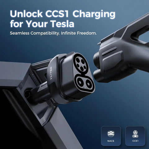 Hella Fast CCS1 To NACS Adapter Bringing 250KW DC Supercharging Power Down Level 3 Only Plug And Play Sweet Deal For Compatible Tesla Models charging connection image.