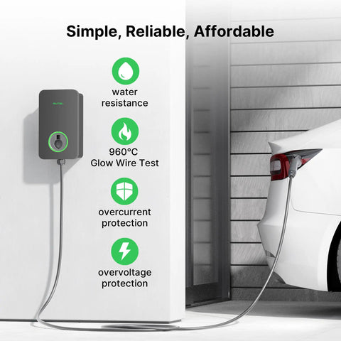 80 Amp Level 2 EV Charger With AI Powered Smart Charging And Cloud AI Control App Remote Start Stop Indoor Outdoor J1772