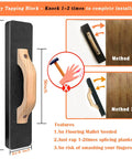 Beefy Pro Grade 4 In 1 Laminate And Vinyl Flooring Installation Kit with Heavy Tapping Block demonstration and dimensions shown