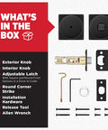 Interior Privacy Door Knob With Lock For Bedroom And Bathroom, Matte Black Doorknob With Keyless Turn Lock accessories