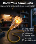 Heavy Duty 100 Ft Outdoor Extension Cord 10 3 Gauge SJTW 10 AWG 3 Prong Power Cable With Lighted End Waterproof for tools