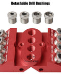 Pro Grade 30 45 90 Degree Drill Guide Jig For Straight Holes With Detachable Bushings And Positioning Bar, Aluminum CNC Machined Body