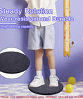 Child standing on 12 Inch Lazy Susan Turntable Organizer With Heavy Duty Rotating Swivel Stand for demonstration