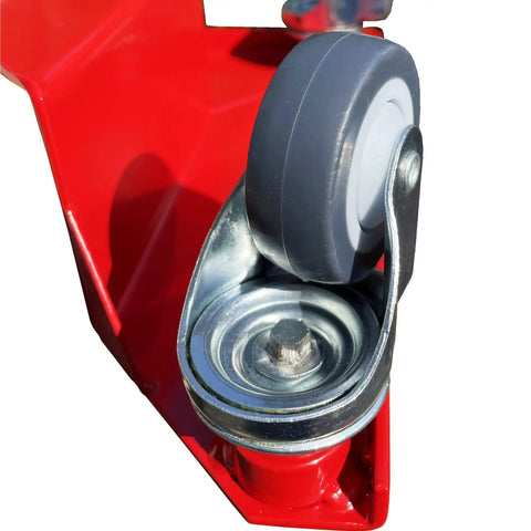 Close-up of a swivel caster wheel from Heavy Duty Low Profile Furniture Dollies, Set Of 4 With Quiet Pu Rollers.