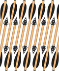 Aluminum Crossbow Bolts For Pistol Crossbows 6.3 Inch Shafts With Sharp Broadhead Tips, gold finish arrows in 6 pack