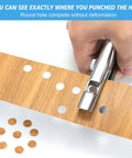 Heavy Duty 8mm Single Hole Punch Portable Handheld Paper Punch creating precise holes in cardboard