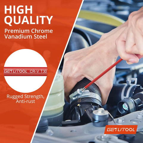 Using Ball End Hex Key Set With Torx Keys 18 Pieces Chrome Vanadium Steel Allen Wrenches for car engine repair