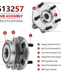 Diagram showing specifications of Pair Front Wheel Bearing And Hub Assembly Fits 2017 2018 Toyota Corolla iM, 2006 2012 RAV4.