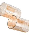 Two frosted opal white lamp shade replacement globes, cylinder shaped, for E26 socket ring mounted light fixtures.