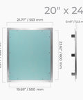 Heavy Duty 20x24 Inch Wall Or Ceiling Access Panel Waterproof Drywall Cutout Aluminum Frame with dimensions displayed.