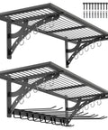 Two Pack 15x38 Heavy Duty Wall Shelf Garage Storage Rack Wall Mounted Floating Shelves With Power Tool Organizer and screws