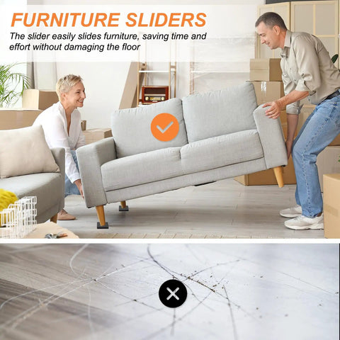 Heavy Duty Felt Furniture Sliders 24 Piece 2.5 Inch Square Movers Smooth Glide Pads protect wooden floors during furniture moves.