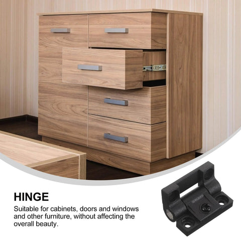 Adjustable Torque Friction Cabinet Hinges With 90 Degree Positioning For Kitchen Cabinets Bathrooms Vanities And Office Desks Black 1 Pair Multipurpose For Residential And Industrial Furniture AGFELO shown with wooden cabinet and open drawer.