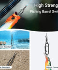 High Strength Saltwater Barrel Swivels And Snap Clips Set Stainless Steel Line Connectors for fishing gear in use