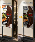 55 Inch 4K Indoor Floor Stand Digital Signage With 1000 Nits Brightness And No Fuss Rolling Base For Quick Retail Setup Android Smart Advertising Display With Wifi Plug Play Flexibility, bright display comparison.