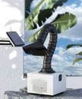 Slick Desktop Fume Extractor For Soldering Smoke Absorber with flexible arm and three stage filtration in electronics repair setup.