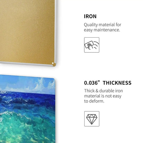 Image showing material description and thickness of Vintage Computer Networking Cheat Sheet Tin Sign Poster Metal 8x12 Inch Wall Decor.