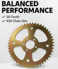 Beefy 50T Balanced Rear Chain Sprocket For Coleman CT100U CC100X Baja Doodle Bug DB30 Motovox MBX10 Mini Bike Mega Moto MMB80 MMB105
