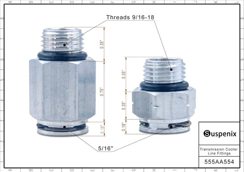 Automatic Transmission Cooler Line Fittings Kit With Long And Short Connectors For Chevy Trans Oil Cooler Lines Leak Fix