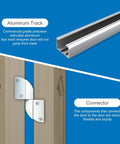 Diagram of 72 Inch Aluminum Bifold Closet Door Hardware Kit For Four Doors showing track and connector details