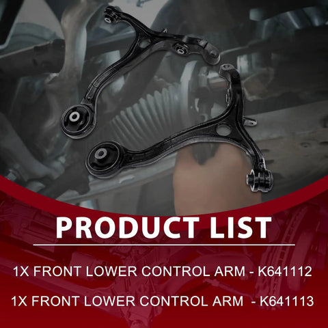 Up Your Ride With This Frenzybro Front Lower Upper Control Arm Kit For Honda Accord And Acura TL That Slams On The Brakes So You Can Cruise In Total Style Without Breaking Your Back Or Bank, two black steel front lower control arms