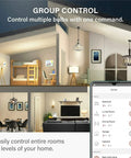 Smart home setup with Vintage Filament LED Smart Edison Bulbs 60 Watt Equivalent, Warm 2000K Edison Style ST19, controlled via app.