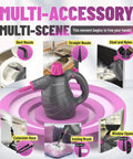 Toss Out Old Dirt Fast With This Powerpacked Handheld Steam Cleaner Boasting 10 Handy Attachments, Ideal for Cleaning Surfaces.