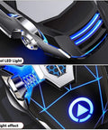Close-up of Dope LED Mechanical Gaming Mouse with multicolor backlighting, ergonomic design, and cool LED light effects.