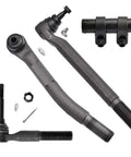 Ford Front 4WD Tie Rod End Link Kit With Adjusting Sleeves And Outer Tie Rods For Driver And Passenger Sides, Truck Ready Replacement 4-Piece Set, Compatible With 2005-2022 F-250 Super Duty And 2005-2010 F-350 F-450 F-550; black steel steering parts