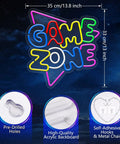 Dope Gaming Neon Sign For Teen Room USB Powered LED Neon Lights with 'Game Zone' text, 13.8x13 in acrylic wall decor.