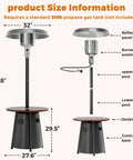 50000 BTU Outdoor Patio Heater With Round Table Design Premium 304 Stainless Steel Burner Triple Protection System Propane Heater