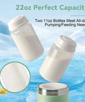 Portable Breast Milk Cooler With 24 Hour 360 Chill Technology 22 Oz No Ice Pack Nursing Bottle showing two 11oz bottles in water.