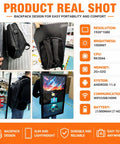 Flex Your Brand On This Head Turning Outdoor Mobile Digital Walking Billboard Backpack With A 32 Inch Full HD Led Screen displayed on a person.