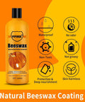 Real Deal Natural Beeswax Furniture Polish And Conditioner Non Toxic Wood Cleaner And Restorer For Hardwood Tables Takes Your Piece From Drab To Fab With A Smooth As Silk Finish 8 79 Fl Oz bottle with features highlighted.