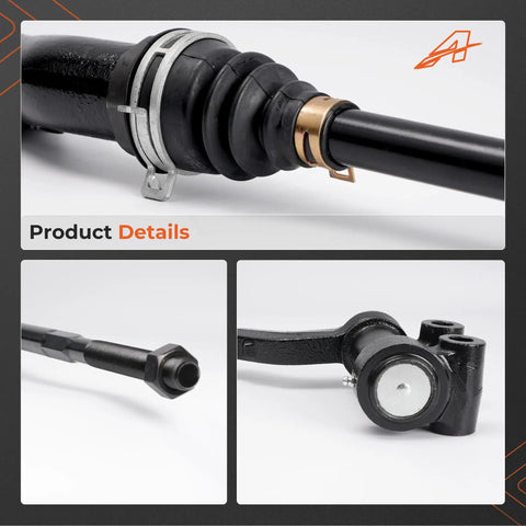 Beefed Up Steering Center Link Drag Link Replacement For 2011-2025 Chevy Silverado And GMC Sierra 2500 3500 HD Relay Rod Replacement Fits 19256658 25944024, black steel steering part close-up