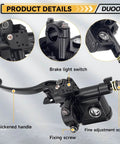 Universal Right Hydraulic Brake Lever Master Cylinder for 50cc to 250cc scooters with 7/8 inch handlebar, aluminum body.