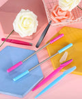14 Piece Facial Hair Remover Set With Spring Epilators Eyebrow Razors And Tweezers Portable At Home Hair Removal Kit for Women arranged with flowers