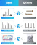 Comparison of Stainless Steel Wood Screws Kit 500 Piece Assortment With 18 Common Sizes vs other screws