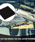 Heavy Duty Square Rubber Lift Arm Pads Set Four With Sure Grip Cushioning For Two Post Auto Jack Stands Garage Blocks Bolt Up Kit For Everyday Mechanic Jobs under vehicle.