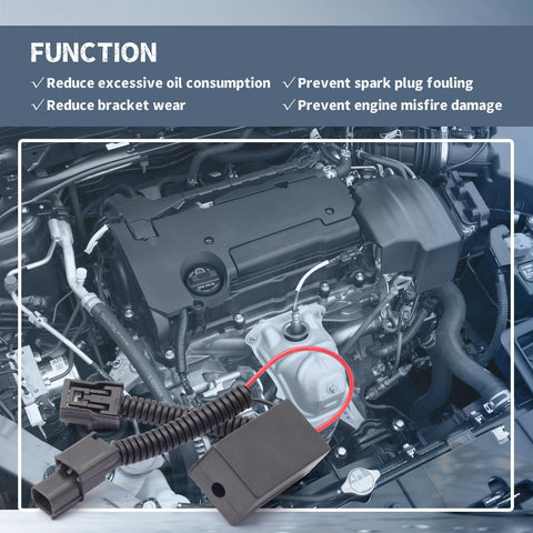 Engine view with VCM Muzzler Harness Disable Kit Replacement For Honda 3.5L V6 Engine and Acura 2013 Plus installed.